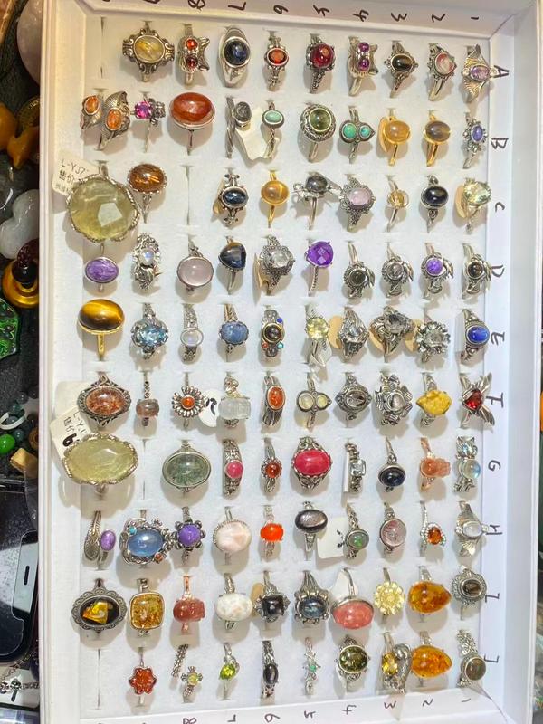 S925 Rings with natural gems