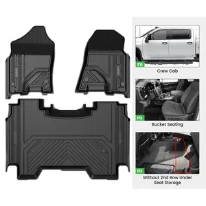 Lasfit fit for 2019-2024 Ram 1500 1st & 2nd Floor Mats, Only Fit Carpet Floor, Don't Fit Classic Model