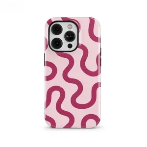 Raspberry SWIRL Phone Case Suitable for IPhone17 11 12 13 14 15 16 Pro Max Air Plus Cute Y2K Swirl Lines Case | PCM-AB42