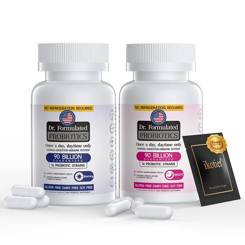ikotiet Women's Day & Night Probiotic Combo – Supports Daily Digestive, Immune, Urinary Tract, and Women's Health – Doctor-Formulated with 16 Strains & Prebiotics (60 Capsules)