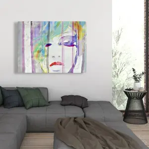 Begin Home Decor C1RC3648JHDOGL 36 x 48 in. Abstract Colorful Portrait - Turquoise Canvas Home Decor
