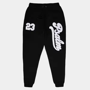 Victory On The Cross Unisex Psalm 23 Appliqué Joggers - Premium Heavyweight Streetwear Sweatpants, Bold Script Embroidery, Tapered Cuffs for Enhanced Wearability