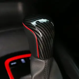 Gear Shift Lever Knob Cover Compatible with for Toyota Camry 2018 2019 2020 2021 2022 2023 2024 2025,for Corolla Hatchback Avalon 2019-2025 Accessories(Red Trim)
