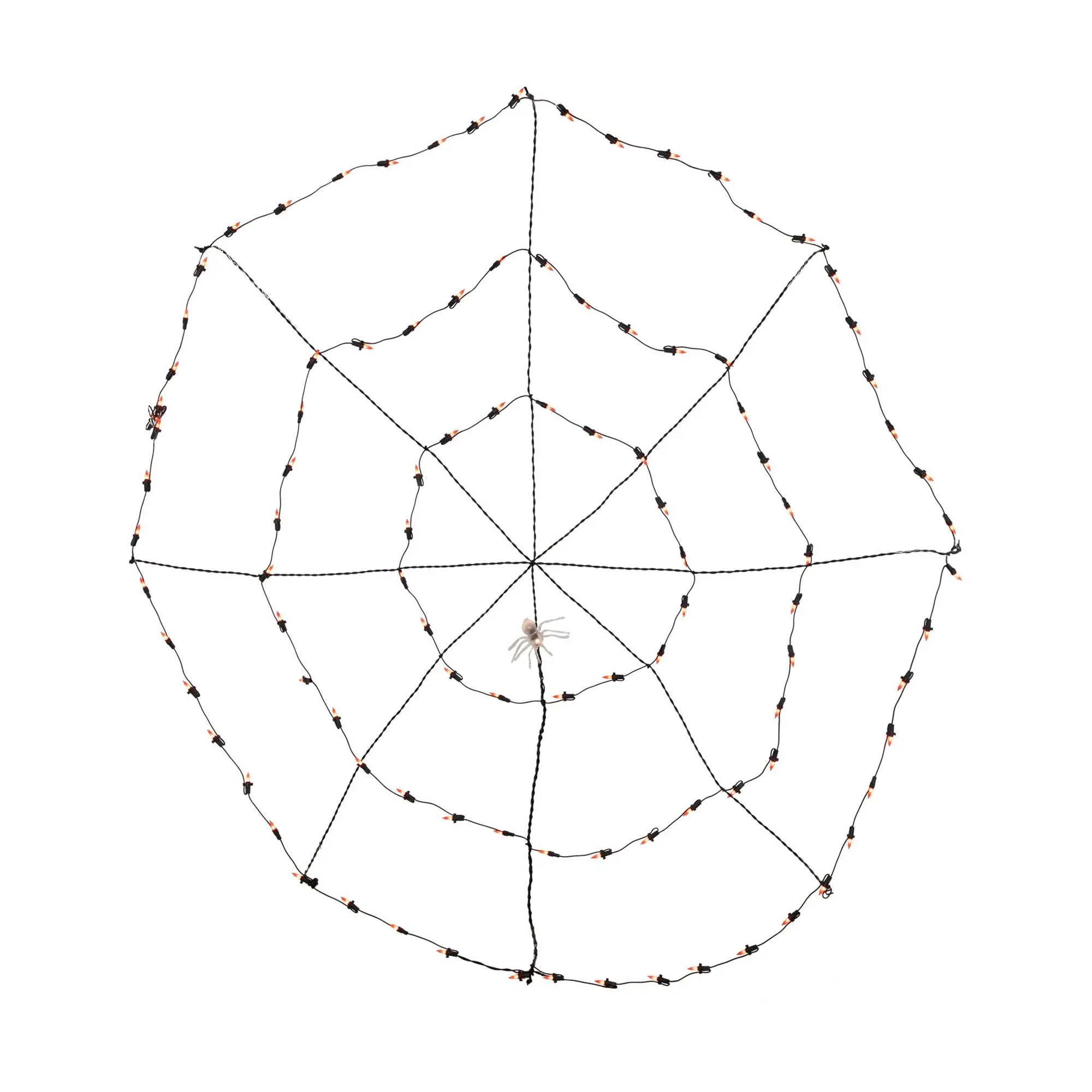 Northlight 5' Lit Orange & Black Spider in Web Decoration