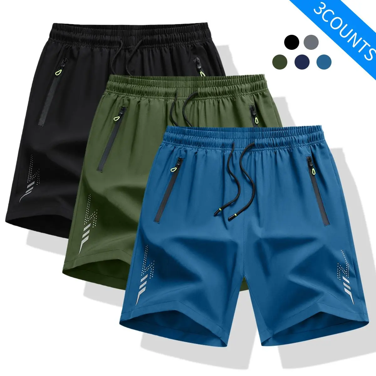 Black + Army Green + Lake Blue