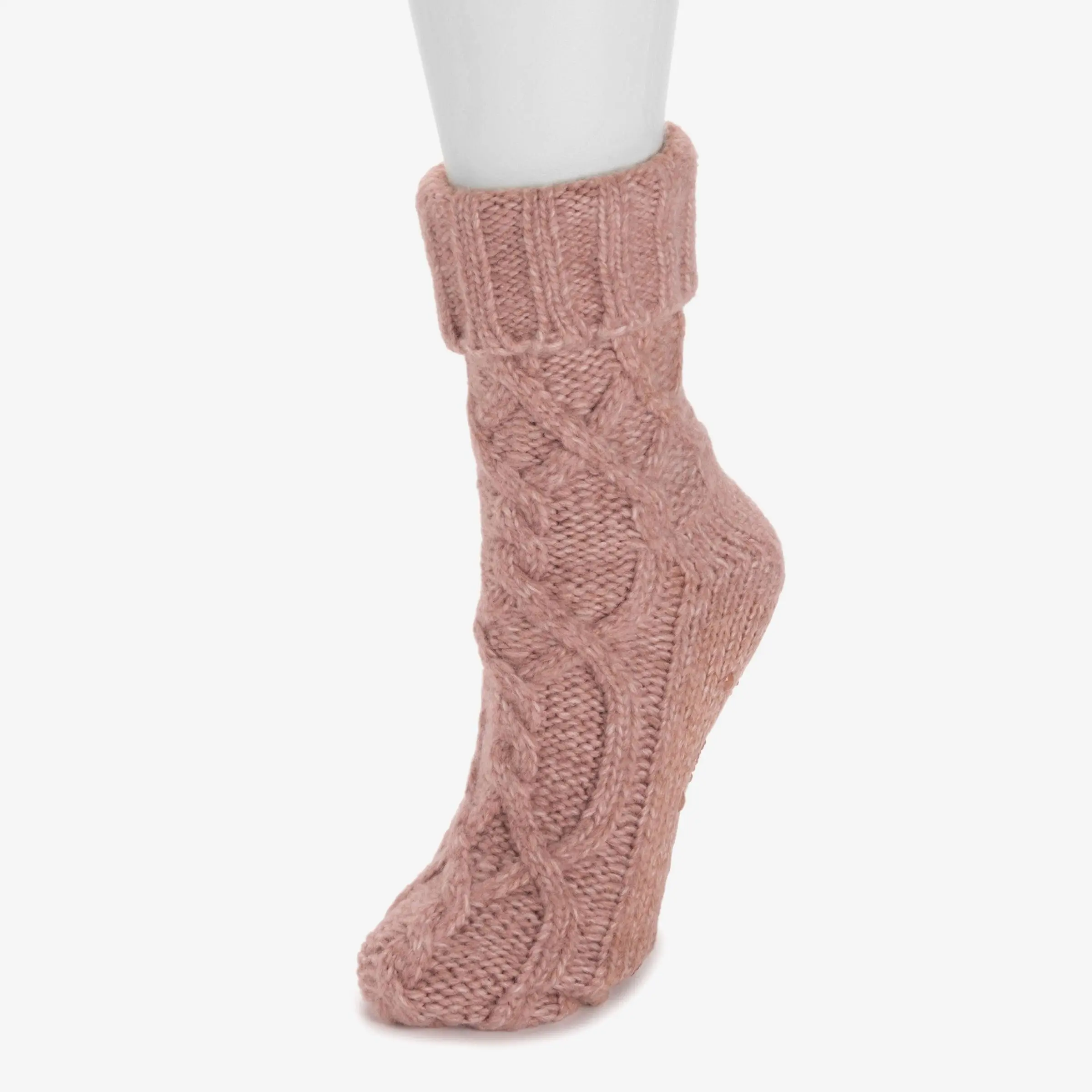 Women's Ultra-Soft Cable Knit Sweater Socks - Warm Mid-Calf Style with Turnback Cuff for Leggings and Everyday Wear