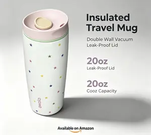 Owala 20oz Tumbler, Spill-Proof Reusable Coffee Cup with Vacuum Insulation, Keeps Drinks Warm/Cold All Day for Work & Road Trips tiktokshopspringglowup