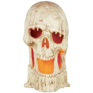 20" Light Up Melting Skull Decoration