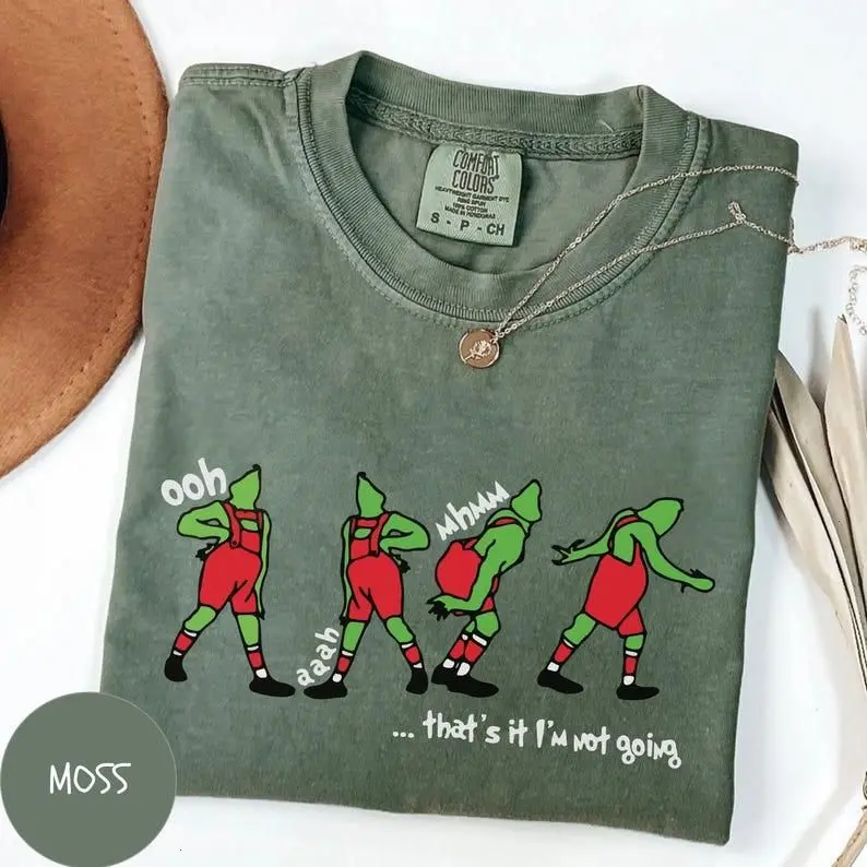 Comfort Colors® Gr!nch That’s It I’m Not Going T-Shirt – Funny Whimsical Xmas Movie Tee, Festive Holiday Graphic Top, Unisex Christmas Shirt, Made in USA