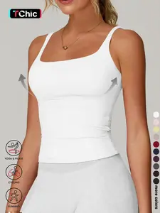 Solid Color Casual Comfy Cami Sleeveless Tank Top, Slim-Fitting Y Shaped Design for Fall, Comfortable Sportswear for Everyday Use