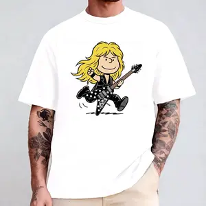 Randy Rhoads Style Rock Legend Comfort Color Graphic Printed Tee Ring-Spun Cotton Soft-Washed T-Shirt Trendy Tops Perfect Gift