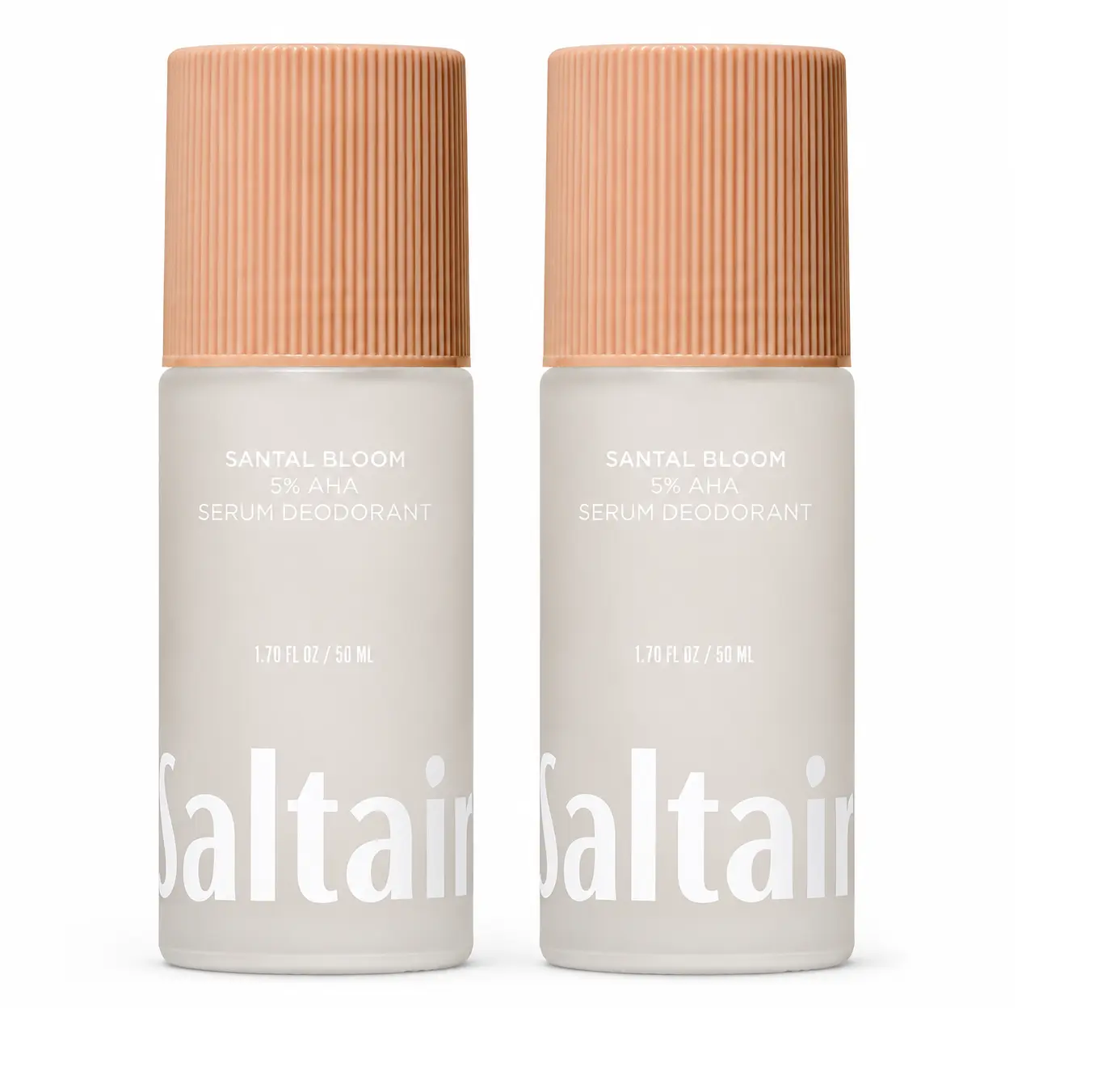Saltair Serum Deodorant | AHA Aluminum-Free Roll-On | Santal Bloom, 2 Pack | Skin-care acid blend for even application, fresh-feeling underarms, and simple everyday use