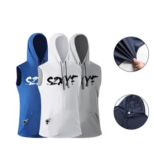 3-pack men’s casual hooded tank tops, stylish sleeveless pullover shirts suitable for sports and everyday wear