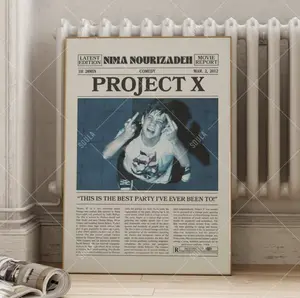 Project X Movie Poster, Retro Partycore Wall Art, Chaotic Rave Decor Print, Vintage Color Newspaper Style Poster, College House Party Gift
