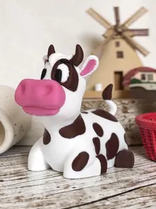 3D-printed cow figurine, a creative desk ornament/animal model, perfect for birthday goodie bags, party favors, Easter and April Fools' Day gifts, classroom rewards, and carnival prizes. Made from PLA material. Car figurine.