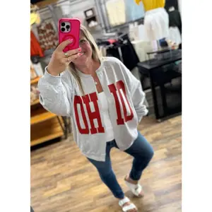 ✨ Viral ✨OHIO Split Sweatshirt Cardi