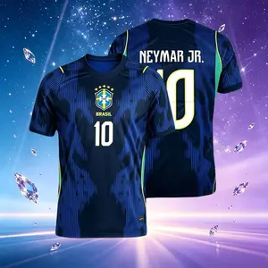 2026 Brazil Away 10#Neymar and 7#VINI 11#Raphinha Short And Long Sleeve Soccer Jersey Fans Versio Breathable
