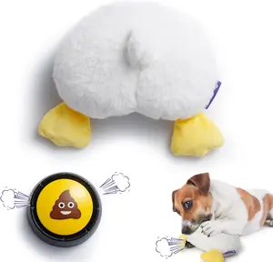 Fuzzwoof Hilarious Farting Fluffy Duck Butt Dog Toy, Emit Funny Farting Sounds When Press, Battery-Powered, Cute Plush Stuffed Dog Toy for All Breeds Sizes, Puppy Toy for Accompany and Anxiety Relief