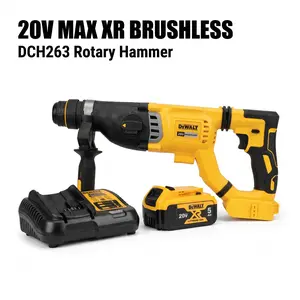 DEWALT DCH263 20V Cordless Rotary Hammer-Heavy Duty Brushless Drill for Concrete Drilling & Chipping-3.0 Joules High Torque-Anti-Vibration Technology-Construction Site Essential