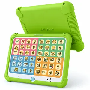 MibbyTalk AAC Device for Autism & Nonverbal Kids and Adults | 32 Preset and 11 Recordable Buttons with Stickers and Silicone Case – for Home, School, and Speech Therapy, Green
