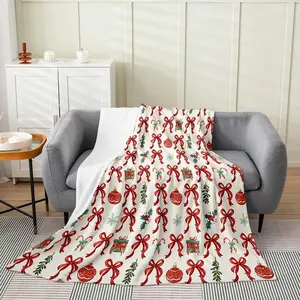 Kringle Express 60x80 Holiday Printed Throw with Border
