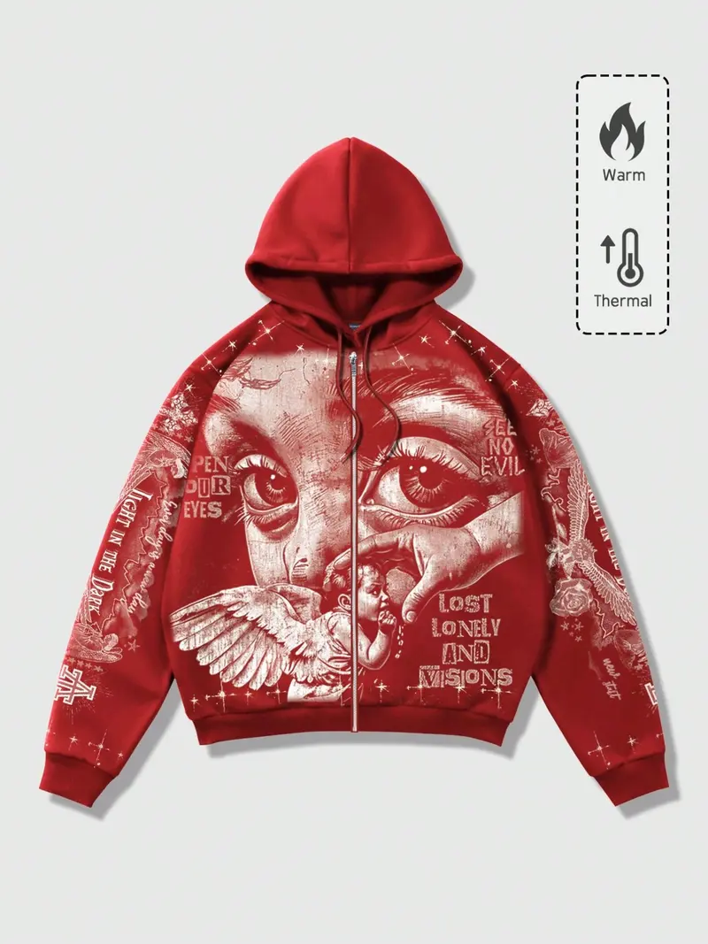 y2k graphic zip up hoodie - TikTok Shop