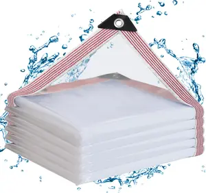 Clear Tarps Heavy Duty  10x10,Clear Plastic Tarp with Grommets,Transparent PVC Vinyl Tarpaulin for Outdoor,,Garden,Chicken Coop,Patio, Litter