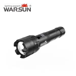 WARSUN XF126 EDC Flashlight – 800LM USB-C Rechargeable Torch with Focus Zoom, Red/White COB Light, Power Bank, Digital Battery Display, for Camping, emergency