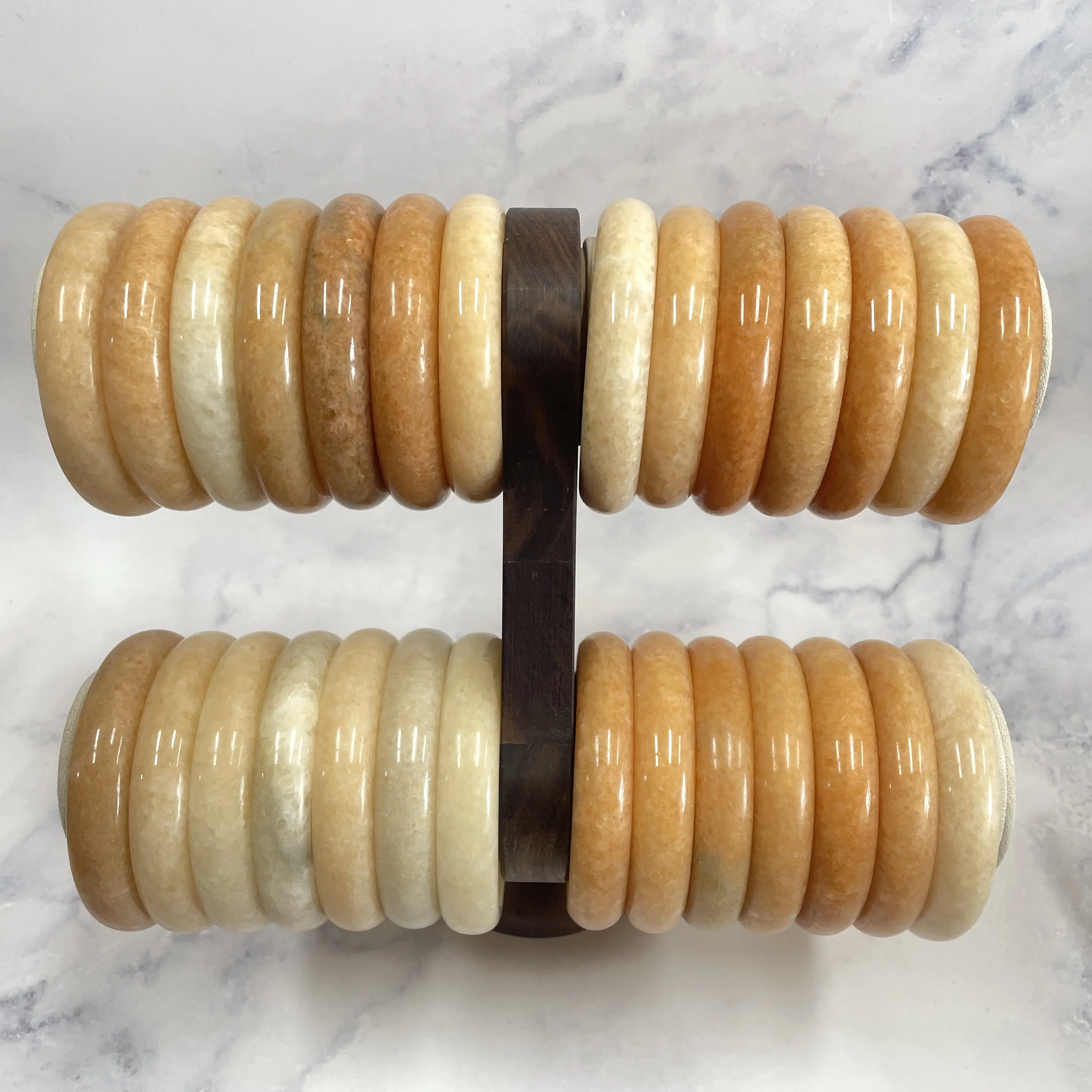 Orange Quartz Jade Hard Bangle(One Among Diverse Variants)