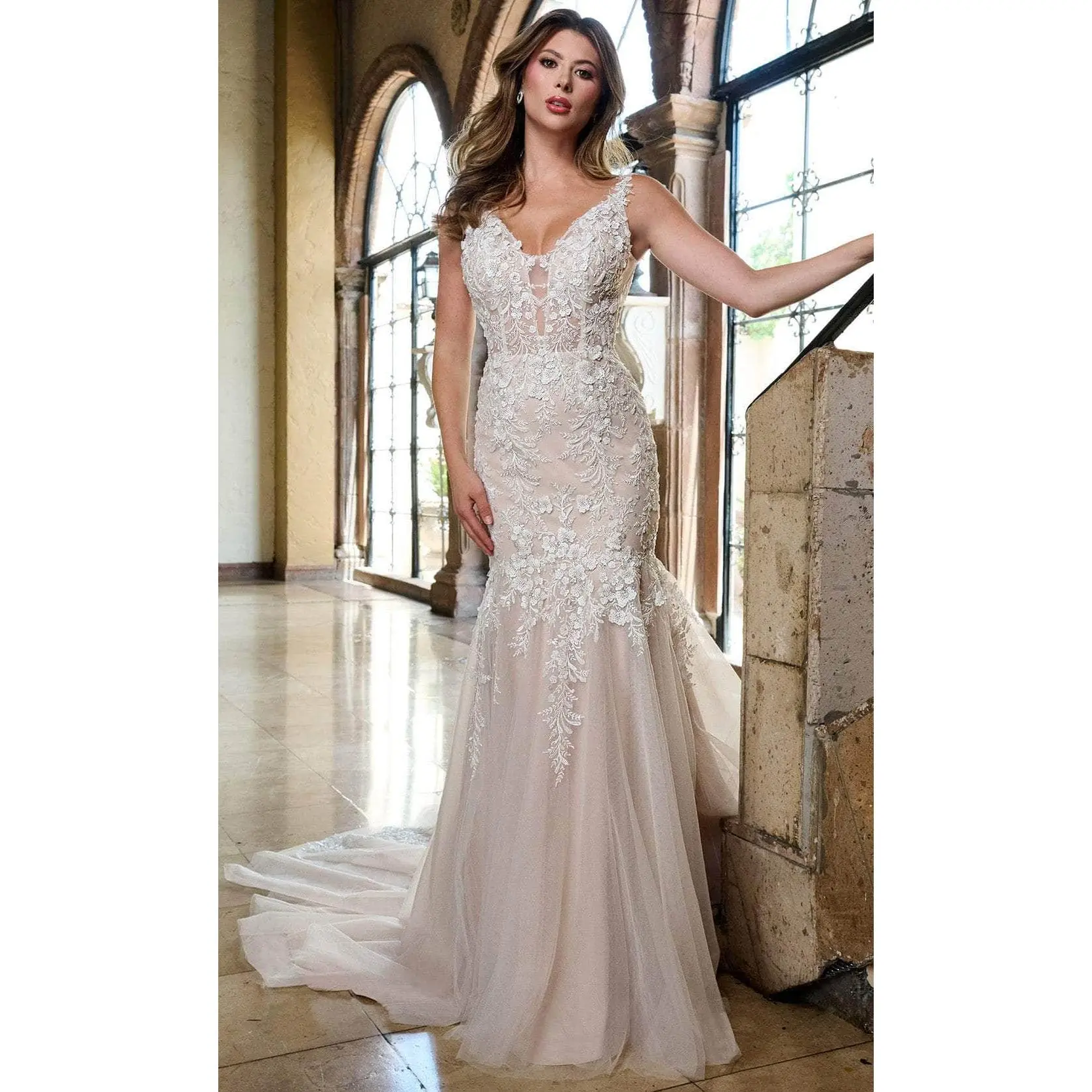 Rachel Allan RB2209 Bridal Gown with Beaded Illusion Bodice