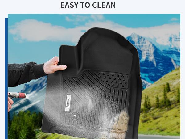 YITAMOTOR Floor Mats Fit for 2019-2024 Chevrolet Silverado/GMC Sierra 1500 & 2020-2024 Chevrolet Silverado/GMC Sierra 2500HD/3500HD Double Cab Bench, NO Rear Underseat Storage Box Custom 2 Row Floor Liner Set