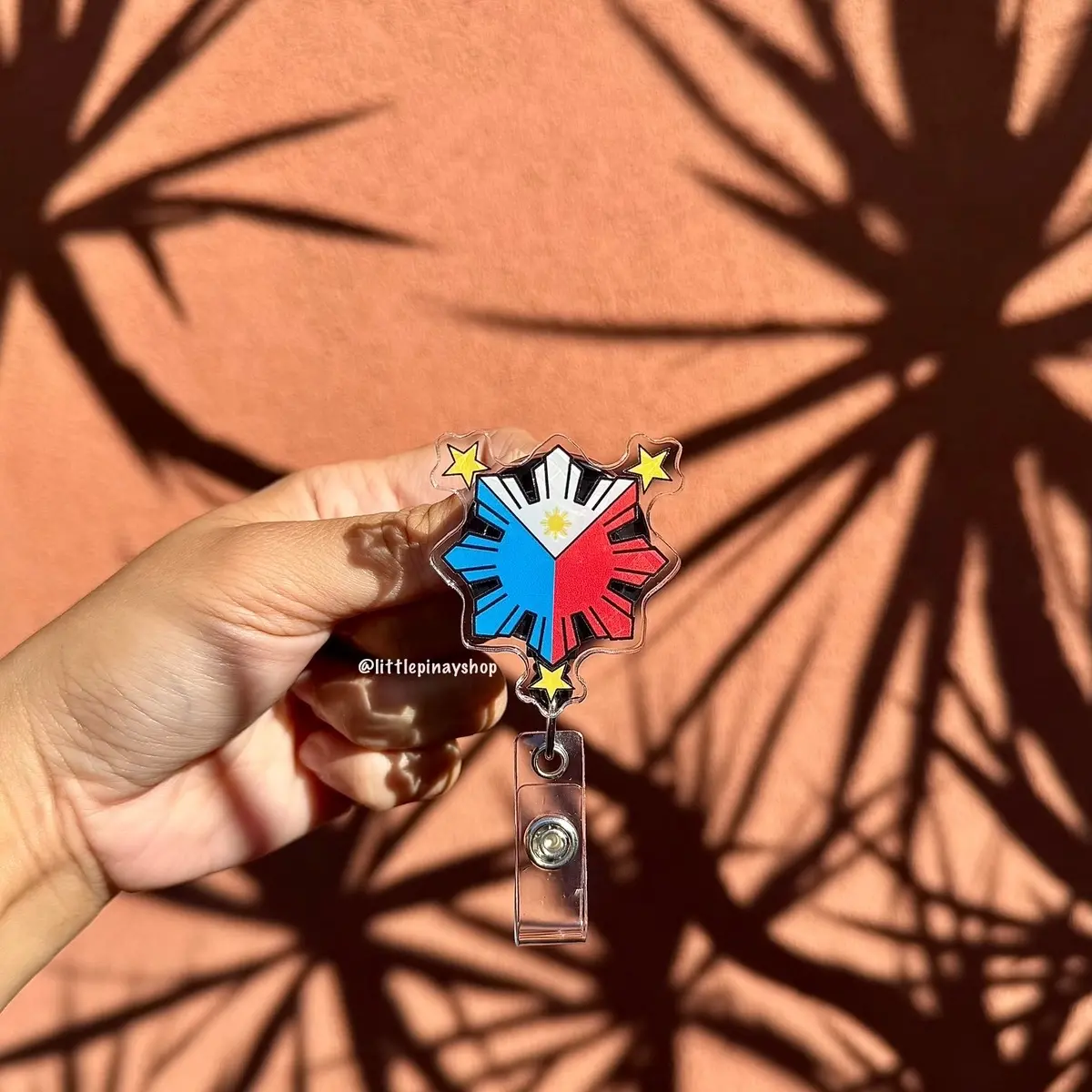 Philippine Sun ID Badge Reel | Retractable & Stylish! | Alligator Clip for Healthcare worker | Office Accessories | School Accessories | Filipino Pride