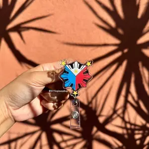 Philippine Sun ID Badge Reel | Retractable & Stylish! | Alligator Clip for Healthcare worker | Office Accessories | School Accessories | Filipino Pride