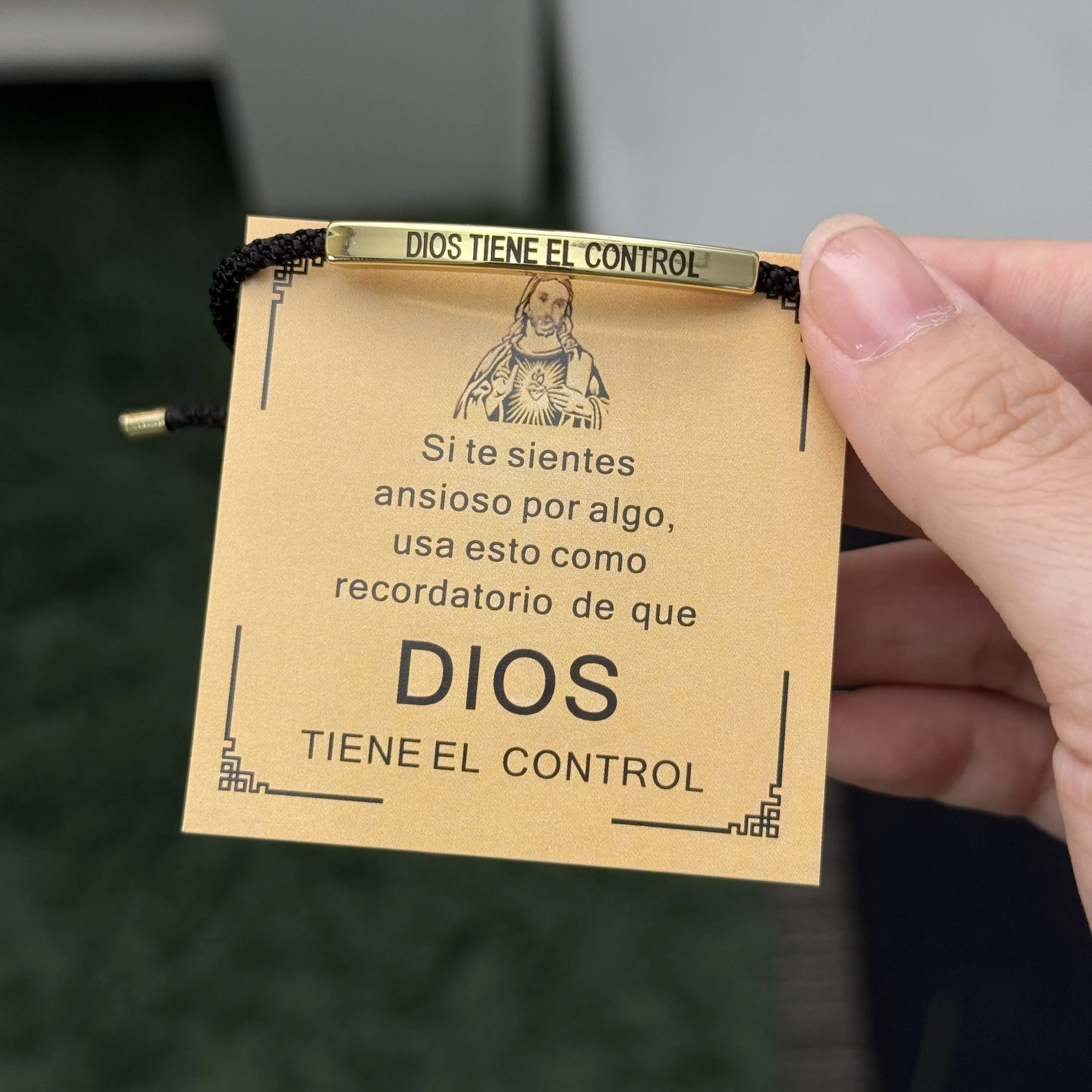 GOD IS IN CONTROL Inspire Bracelet - Simple Inspirational Jewelry with Clear Message for Everyday Wear