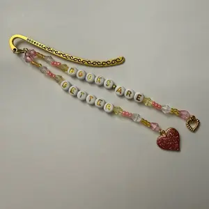 Books Are Better Beaded Hook Bookmark with Heart Charm and Colorful Beads for Book Lovers