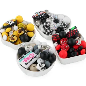 Silicone Beads Kit, 33pcs/set Diy Beads Making Kit, Diy Jewelry Making Accessories for Keychain, Pen, Bracelet,  Jewelry Making Kit