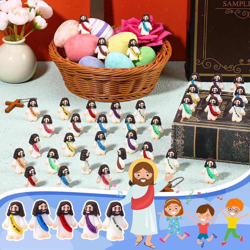 80/160pcs Mini Jesus Figures Original Design Decor Easter EggStuffers - Cute Jesus Ornaments Toys Easter