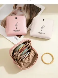 Multifunctional Jewelry Storage Bag, Dual-Layer Portable Mini Jewelry Bag, Waterproof Jewelry Organizer, Elegant Jewelry Pouch, Travel Jewelry Case