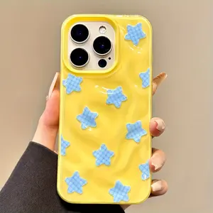 Blue Star Dopamine Color Phone Case for iPhone 16/15/14/13/12/11 Pro Max/Plus/Pro- Full Coverage Shockproof Cover