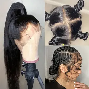 HD 360 Lace Frontal Wig Human Hair Pre plucked HD Lace Wig 13x6 Human Hair Wigs 36 38 inch Bone Straight Lace Frontal Wig For Women TikTokShopBlackFriday