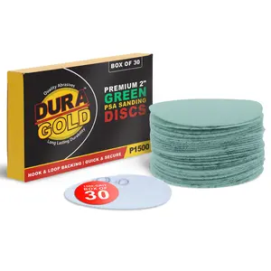 1500 Grit - 2" Gold Hook & Loop Sanding Discs for DA Sanders - Box of 30