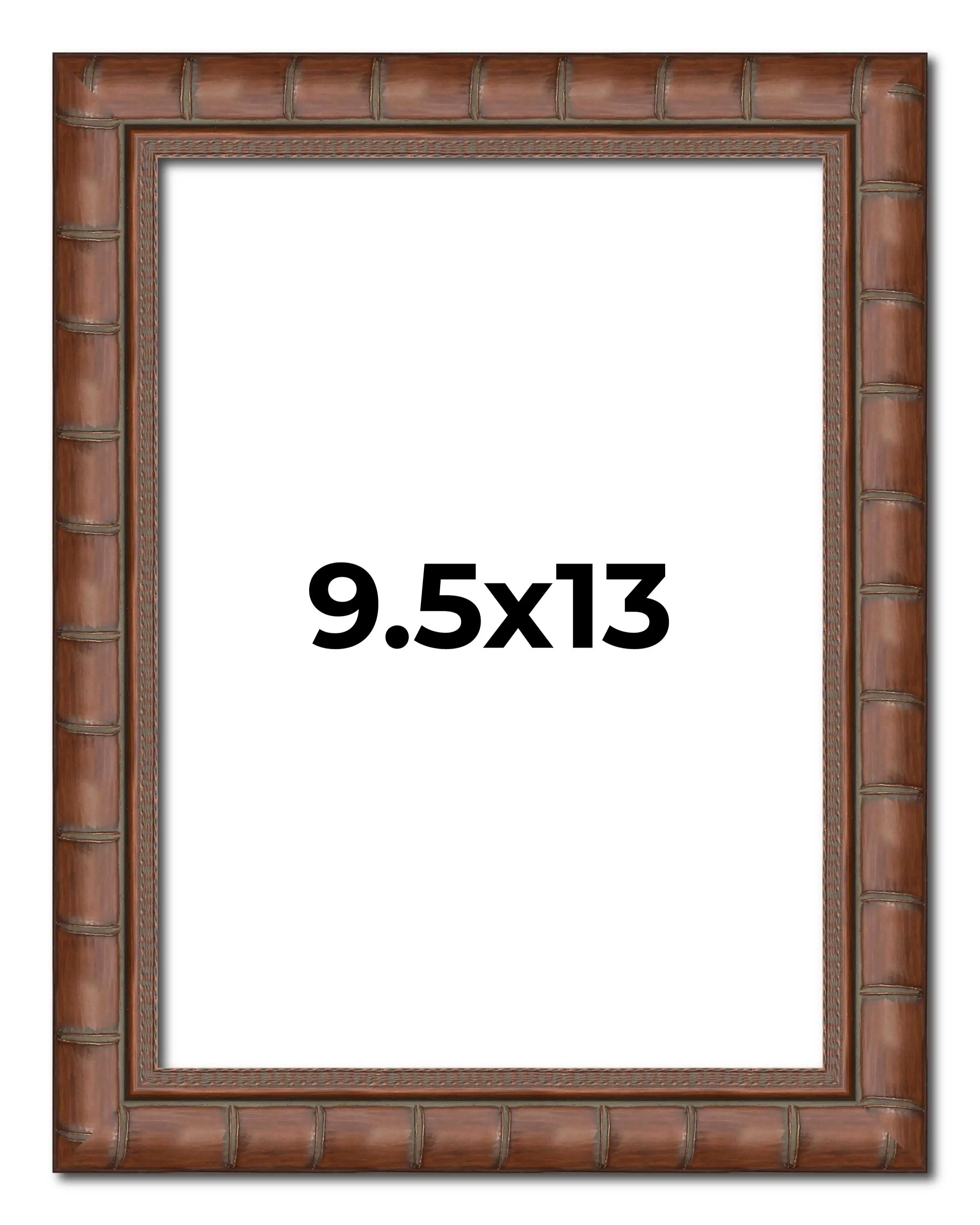 9.5x13 Brown Modern Bamboo Picture Frame - UV Acrylic, Foam Board Backing, Hanging Hardware