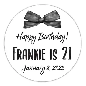 Birthday stickers waterproof 40ct. Personalized