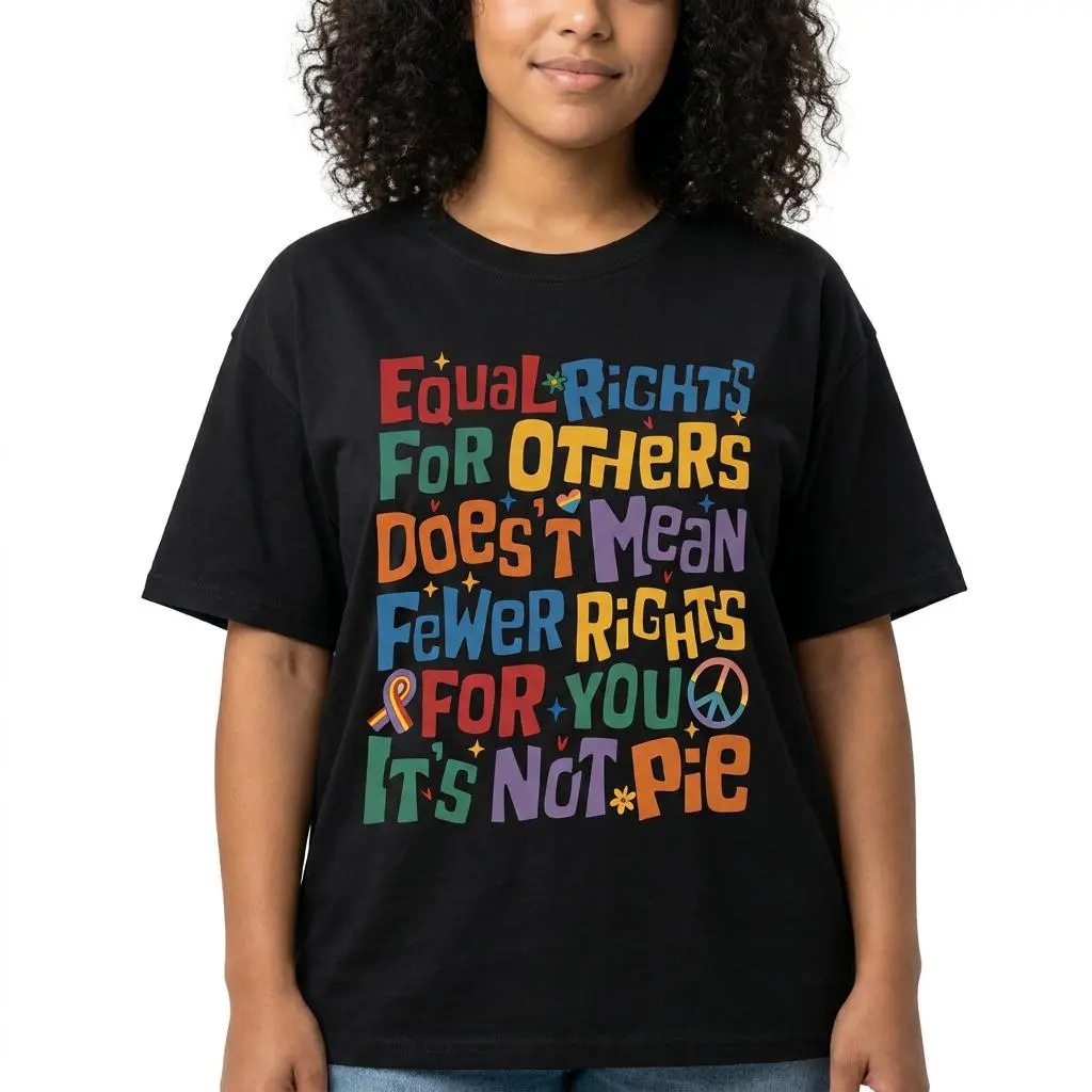 Equal Rights Shirt Women Plus Size Retro It's Not Pie Graphic Tee