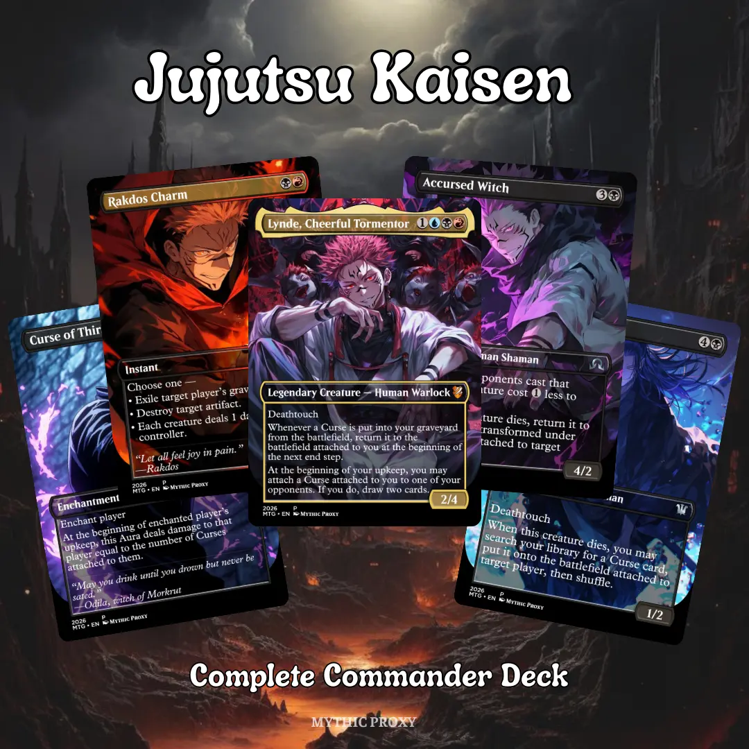 Proxy 100+ Card Commander Deck – Cursed Dominion | Dark Anime Sorcery Fantasy | Includes Tokens