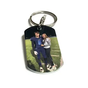 Photo keychain, picture keychain for boyfriend or husband, car key, tag, couples' keychain- personalized dog tag keychain for him