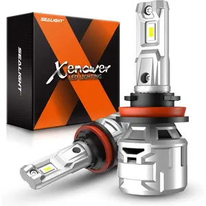 SEALIGHT H11/H8/H9 Light Bulbs 30000LM, 2025 Upgraded 6500K Cool White Fog Lights for Powersports, Real 1:1 Mini Size Plug and Play, Pack of 2