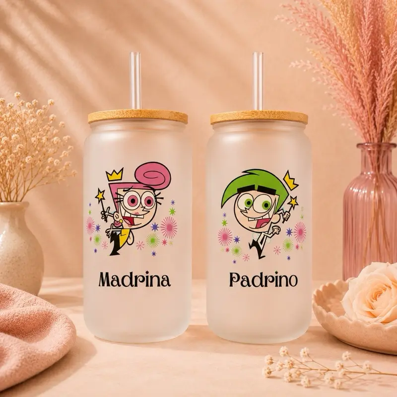 Padrinos Magicos Sublimation Frosted Cups, 16 oz Reusable Tumblers for Daily Use & Gifting