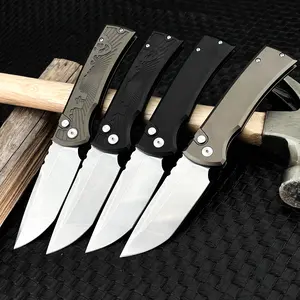 Pocket Everyday Carry Folding Utility Knife with Skull Back Clip, D2 Steel Blade Anti-slip T6 Aluminum Handle, Premium Gifts for Outdoor Camping Fishing