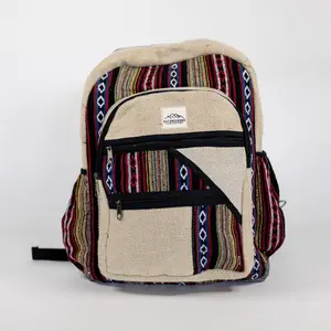 Red Design Hemp Backpack